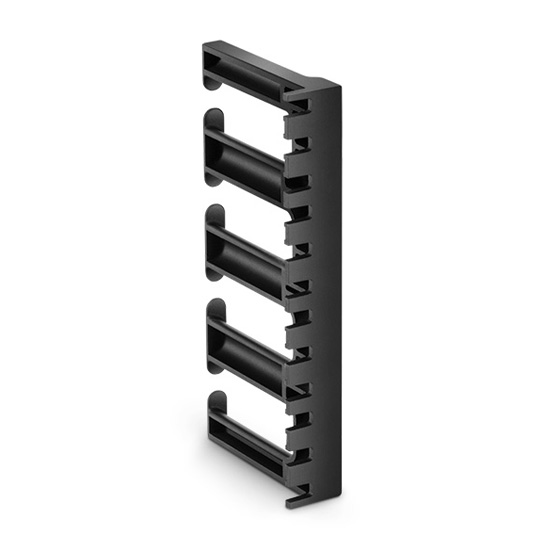 vertical cable manager for rack with bend radius finger